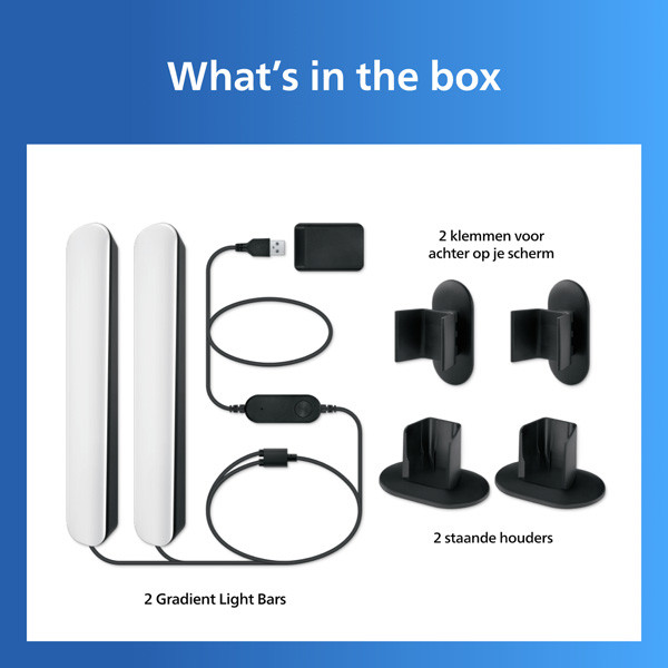 Philips Smart LED Gradient Light Bars tafellamp | 30 cm | RGB + 2200-6500 K | Zwart | WiFi | 8W LPH05105 - 8