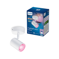 Philips Smart LED Opbouwspot GU10 | 1 spot | RGB + 2200-6500K  | Dimbaar | WiFi | 1 x 5W | Wit LPH05127