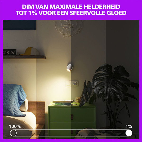 Philips Smart LED Opbouwspot GU10 | 1 spot | RGB + 2200-6500K  | Dimbaar | WiFi | 1 x 5W | Wit LPH05127 - 7