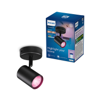 Philips Smart LED Opbouwspot GU10 | 1 spot | RGB + 2200-6500K | Dimbaar | WiFi | 5W | Zwart LPH05123