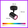 Philips Smart LED Opbouwspot GU10 | 1 spot | RGB + 2200-6500K | Dimbaar | WiFi | 5W | Zwart LPH05123 - 10