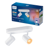 Philips Smart LED Opbouwspot GU10 | 2 spots | RGB + 2200-6500K | Dimbaar | WiFi | 2 x 5W | Wit LPH05128 - 1