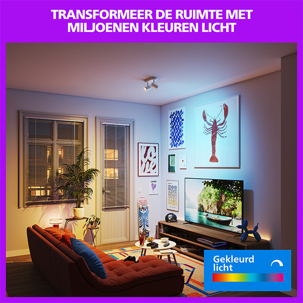 Philips Smart LED Opbouwspot GU10 | 2 spots | RGB + 2200-6500K | Dimbaar | WiFi | 2 x 5W | Wit LPH05128 - 5