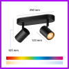 Philips Smart LED Opbouwspot GU10 | 2 spots | RGB + 2200-6500K | Dimbaar | WiFi | 2 x 5W | Zwart LPH05124 - 10