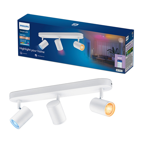 Philips Smart LED Opbouwspot GU10 | 3 spots | RGB + 2200-6500K | Dimbaar | WiFi | 3 x 5W | Wit LPH05126 - 1