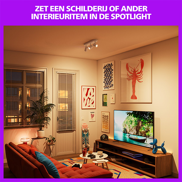 Philips Smart LED Opbouwspot GU10 | 3 spots | RGB + 2200-6500K | Dimbaar | WiFi | 3 x 5W | Wit LPH05126 - 4