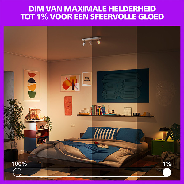 Philips Smart LED Opbouwspot GU10 | 3 spots | RGB + 2200-6500K | Dimbaar | WiFi | 3 x 5W | Wit LPH05126 - 7
