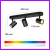 Philips Smart LED Opbouwspot GU10 | 3 spots | RGB + 2200-6500K | Dimbaar | WiFi | 3 x 5W | Zwart LPH05125 - 10