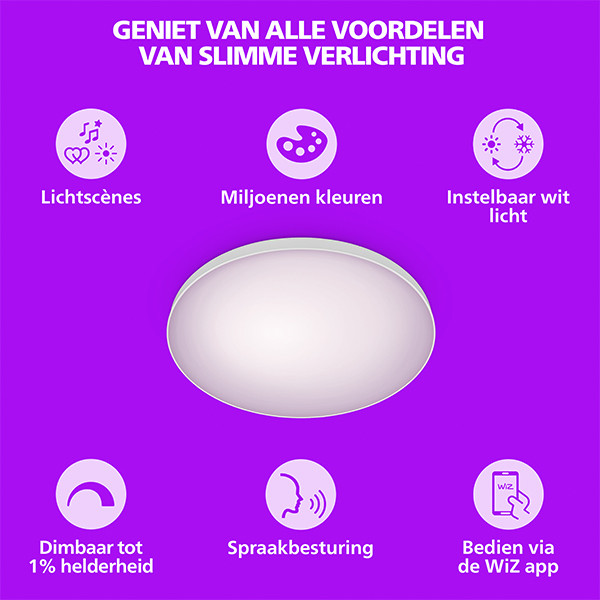 Philips Smart LED Plafondlamp | Rond | Ø 37.5 cm | RGB | Dimbaar | WiFi | 24W | Wit LPH05134 - 2