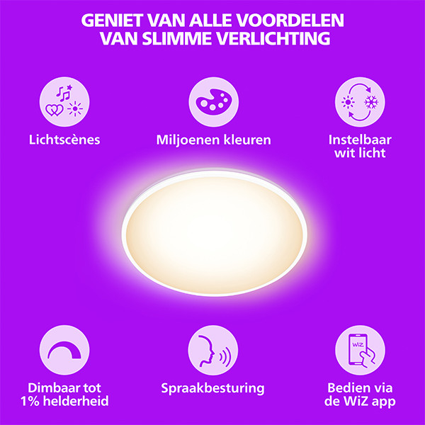 Philips Smart LED Plafondlamp | Rune | Rond | Ø 40 cm | 2 lichtzones | RGB | Dimbaar | WiFi | 21W | Wit LPH05138 - 2
