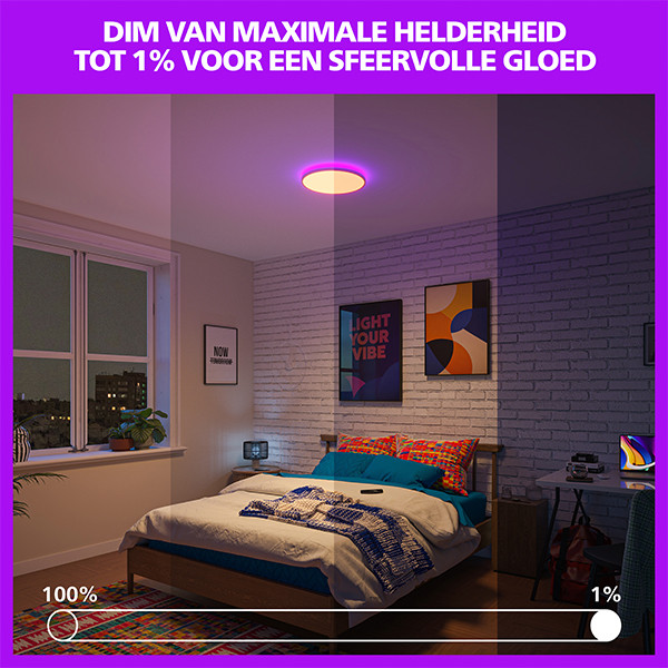 Philips Smart LED Plafondlamp | Rune | Rond | Ø 40 cm | 2 lichtzones | RGB | Dimbaar | WiFi | 21W | Wit LPH05138 - 4