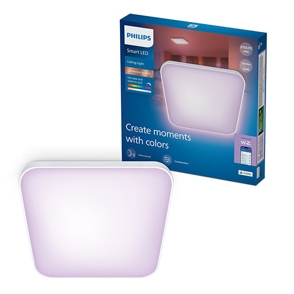 Philips Smart LED Plafondlamp | Vierkant | 37.5 cm | RGB | Dimbaar | WiFi | 24W | Wit LPH05135 - 1