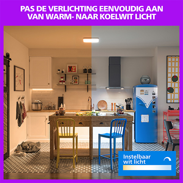 Philips Smart LED Plafondlamp | Vierkant | 37.5 cm | RGB | Dimbaar | WiFi | 24W | Wit LPH05135 - 4