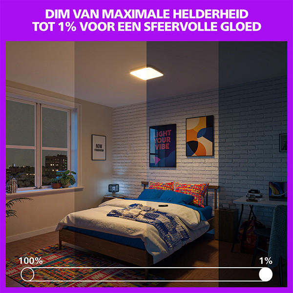 Philips Smart LED Plafondlamp | Vierkant | 37.5 cm | RGB | Dimbaar | WiFi | 24W | Wit LPH05135 - 5
