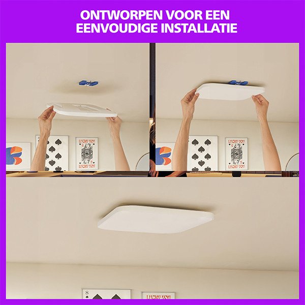 Philips Smart LED Plafondlamp | Vierkant | 37.5 cm | RGB | Dimbaar | WiFi | 24W | Wit LPH05135 - 8
