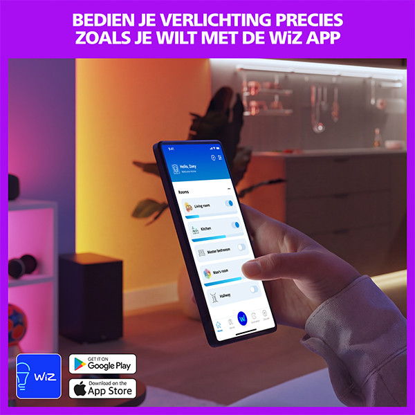 Philips Smart LED Plafondlamp | Vierkant | 37.5 cm | RGB | Dimbaar | WiFi | 24W | Wit LPH05135 - 9
