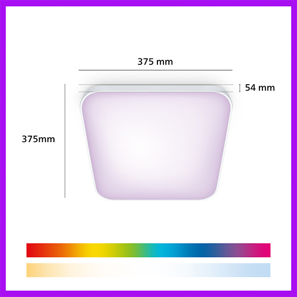 Philips Smart LED Plafondlamp | Vierkant | 37.5 cm | RGB | Dimbaar | WiFi | 24W | Wit LPH05135 - 10