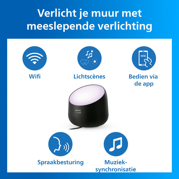 Philips Smart LED Squire Lite tafellamp | RGB + 2200-6500K | Zwart | WiFi | 9W LPH05107 - 2