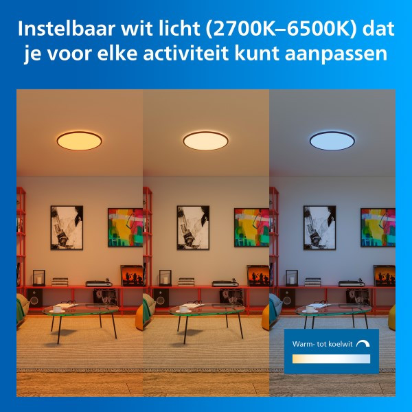 Philips Smart LED SuperSlim plafondlamp | Rond | Ø 55 cm | 2700-6500K | Wit | WiFi | 32W LPH05091 - 3
