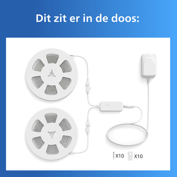 Philips Smart LED led strip | 10 meter (5+5) | RGB + 2200-6500K | WiFi | 21W LPH05101 - 9