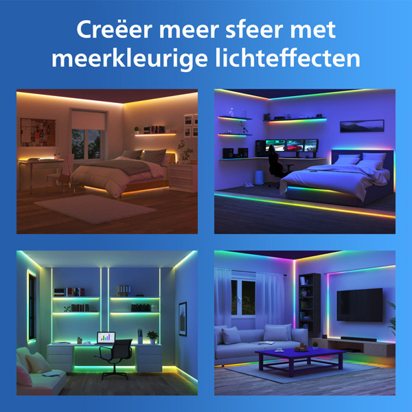 Philips Smart LED led strip | 4 meter | RGB + 2200-6500K | WiFi | 12W LPH05100 - 3