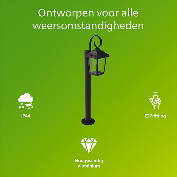 Philips Sokkellamp E27 75 cm | Buzzard | IP44 | 5W | Zwart LPH04626 - 2