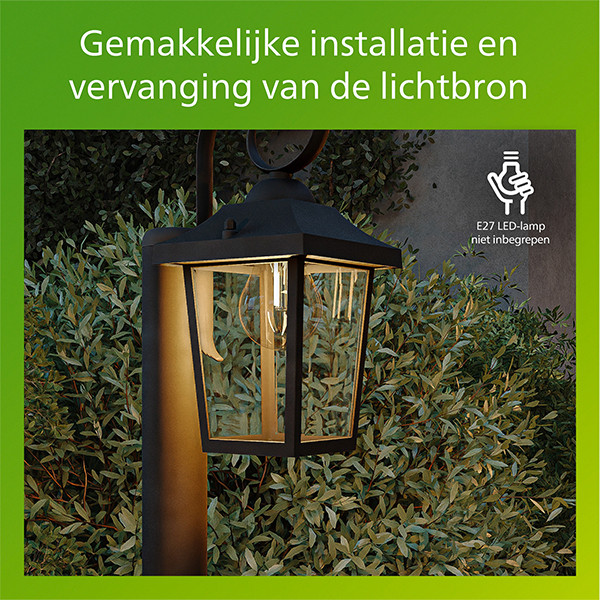 Philips Sokkellamp E27 75 cm | Buzzard | IP44 | 5W | Zwart LPH04626 - 4