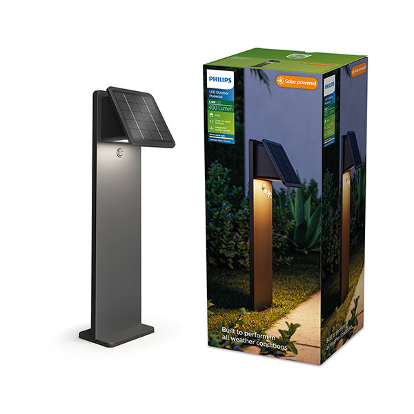 Philips Solar Lantaarn | Tavenlor | Bewegingssensor | 2700K | IP44 | 3.6W | Zwart LPH05143 - 1