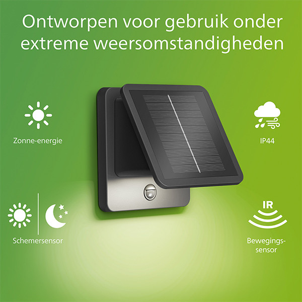 Philips Solar wandlamp | Tavenlor | Bewegingssensor | 2700K | IP44 | 3.6W | Zwart LPH05140 - 2
