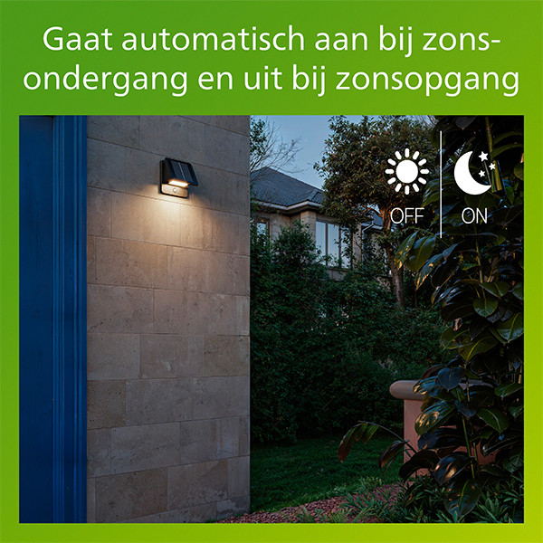 Philips Solar wandlamp | Tavenlor | Bewegingssensor | 2700K | IP44 | 3.6W | Zwart LPH05140 - 6