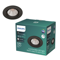 Philips Sparkle Inbouwspot  | 2700K | IP20 | Dimbaar | Zwart | 5.5W | 1 stuk  LPH03779