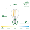 Philips UltraEfficient LED lamp E14 | Kogel P45 | Helder | 2700K | 2.3W (40W) | 6 stuks LPH04978 - 3