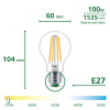 Philips UltraEfficient LED lamp E27 | Peer A60 | Helder | 2700K | 7.3W (100W) | 3 stuks LPH04977 - 3