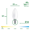 Philips Ultra Efficient LED lamp E14 | Kaars B35 | Mat | 2700K | 2.3W (40W) | 3 stuks LPH04979 - 3