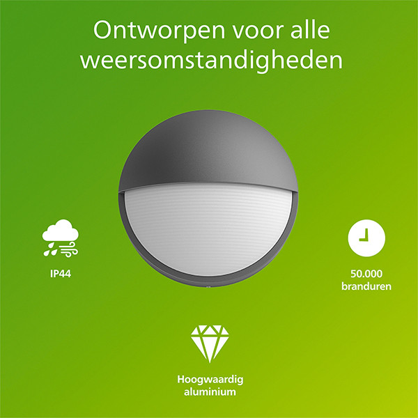 Philips Wandlamp | Capricorn | 2700K | IP44 | 4.3W | Antraciet LPH04638 - 2