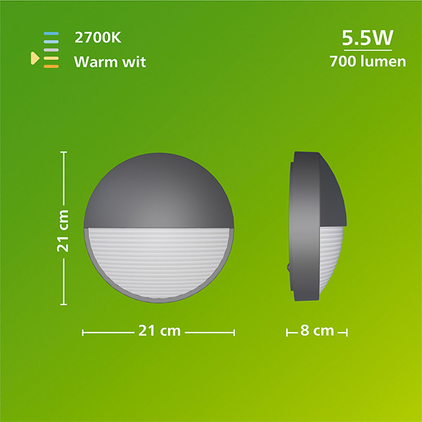 Philips Wandlamp | Capricorn | 2700K | IP44 | 4.3W | Antraciet LPH04638 - 7