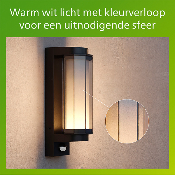 Philips Wandlamp | Ultra Efficient | Avendale | Bewegingssensor | 2700K | IP44 | 4.3W | Zwart LPH05147 - 8