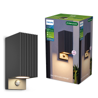 Philips Wandlamp | Ultra Efficient | Voro | Bewegingssensor | 2700K | IP44 | 4.3W | Antraciet LPH05141