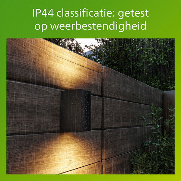 Philips Wandlamp | Up & Down | Ultra Efficient | Voro | 2700K | IP44 | 4.3W | Antraciet LPH05145 - 6