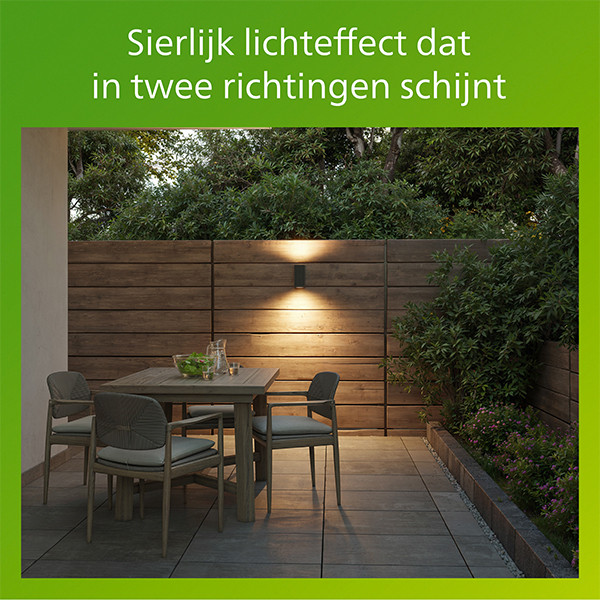 Philips Wandlamp | Up & Down | Ultra Efficient | Voro | 2700K | IP44 | 4.3W | Antraciet LPH05145 - 8