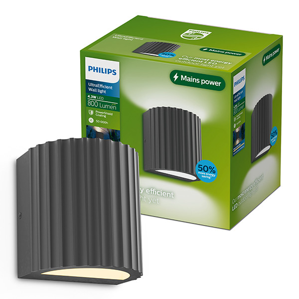 Philips Wandlamp | Zyra | 2700K | IP44 | 4.3W | Antraciet LPH04617 - 1