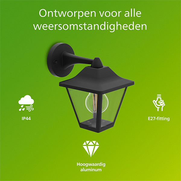 Philips Wandlamp E27 | Juli | IP44 | 5W | Zwart LPH04623 - 2