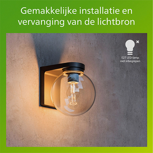 Philips Wandlamp E27 | Ulio | IP44 | 5W | Zwart LPH04625 - 4