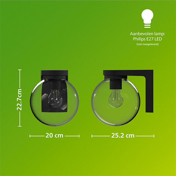 Philips Wandlamp E27 | Ulio | IP44 | 5W | Zwart LPH04625 - 8