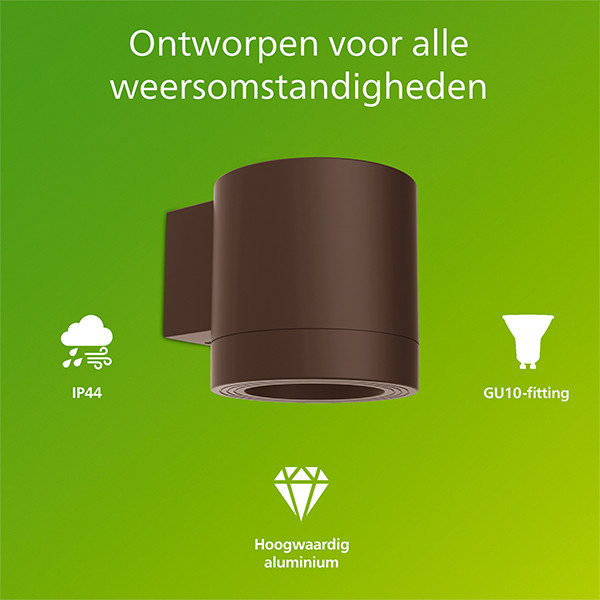 Philips Wandlamp GU10 | Fylx | IP44 | | Bruin LPH04621 - 2