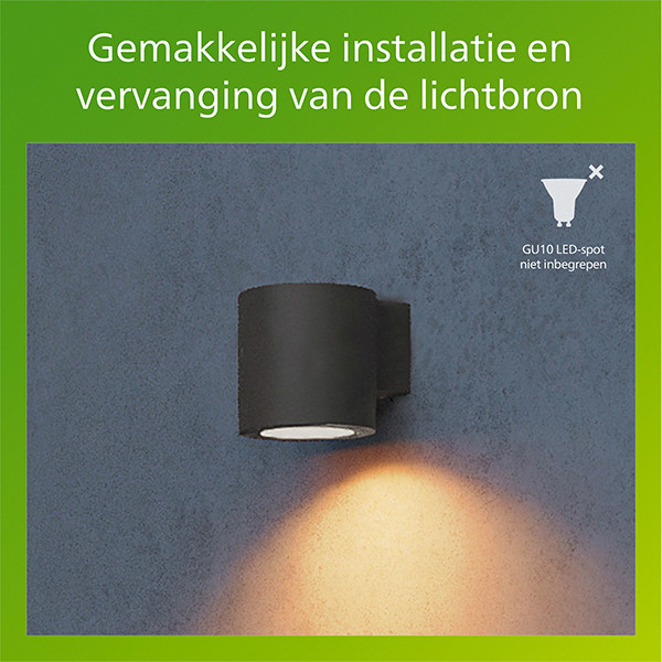 Philips Wandlamp GU10 | Fylx | IP44 | 5W | Zwart LPH04620 - 4