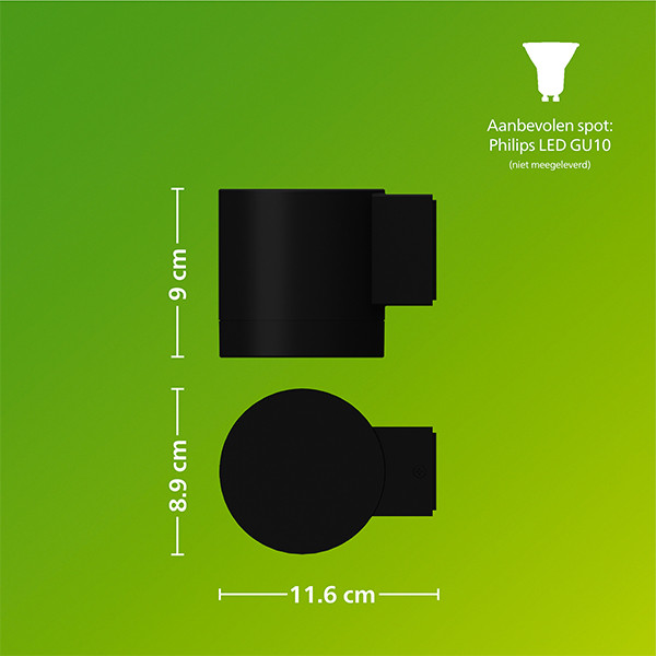 Philips Wandlamp GU10 | Fylx | IP44 | 5W | Zwart LPH04620 - 8