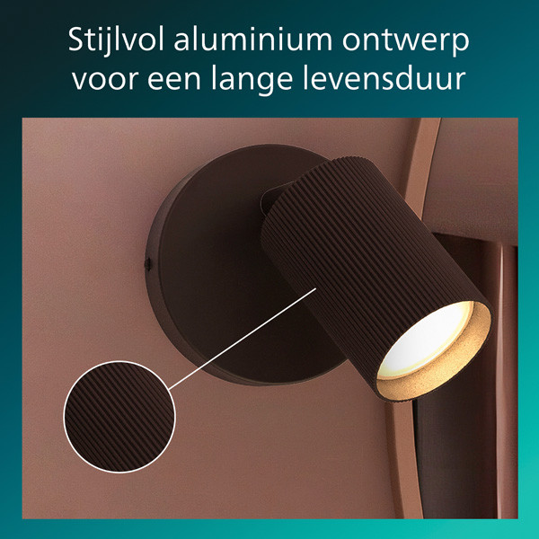 Philips Wyatt Led Opbouwspot | 1 spot | Zwart | GU10 fitting LPH05082 - 3