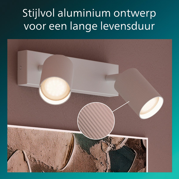 Philips Wyatt Led Opbouwspot | 2 spots | Wit | GU10 fitting LPH05075 - 3