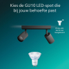 Philips Wyatt Led Opbouwspot | 2 spots | Zwart | GU10 fitting LPH05074 - 6
